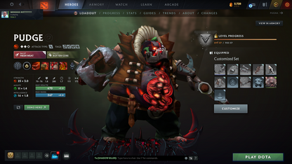 Guardian I | MMR: 884 - Behavior: 9340 | Pudge Arcana | Some Complete Sets | Fast Queue | Full Access