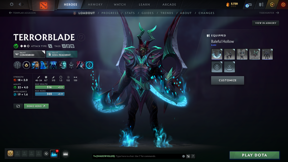 Guardian I | MMR: 884 - Behavior: 9340 | Pudge Arcana | Some Complete Sets | Fast Queue | Full Access