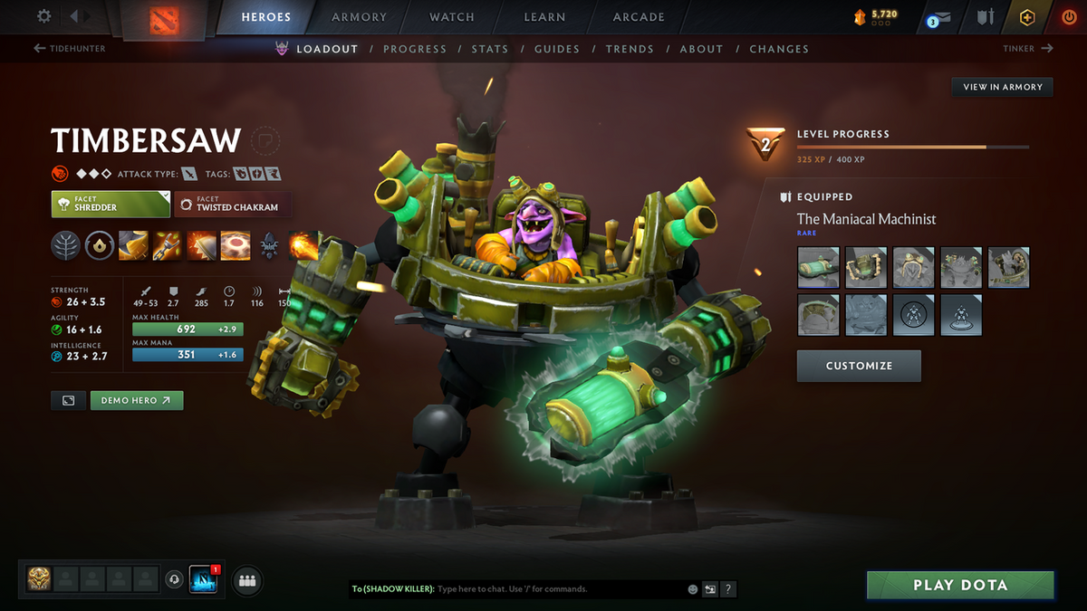 Guardian I | MMR: 884 - Behavior: 9340 | Pudge Arcana | Some Complete Sets | Fast Queue | Full Access