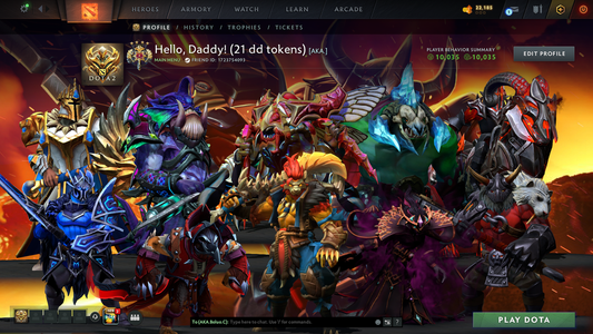 Legend IV | MMR 3619 | Behavior 10035 | x21 MMR DD TOKENS | Fully Stacked with Exclusive Sets | Trophy Level: 120 | Quick Find Match | Some Items Inside | Full Access