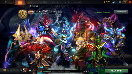 Immortal | MMR: 6523 - Behavior: 12000 | 4 Arcanas: Juggernaut, Zeus, Rubick, Monkey King | Many Exclusive Sets & Immortals Inside | Full Access | Mainpool | Trophy Level: 339 | 3500 Matches Played