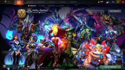 Crusader V | MMR: 2038 - Behavior Score: 12000 | 2 Arcanas: Lina & Rubick | Rare Cache Sets | Many Immortals Inside | Mainpool | Trophy Level: 253 | Full Access