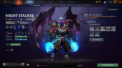 Crusader V | MMR: 2038 - Behavior Score: 12000 | 2 Arcanas: Lina & Rubick | Rare Cache Sets | Many Immortals Inside | Mainpool | Trophy Level: 253 | Full Access