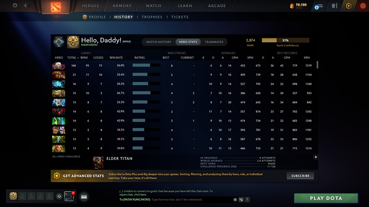 Crusader IV | MMR 2074 | Behavior 9949 | Fully Stacked with Immortals including Anti Mage's Bashers | Trophy Level: 136 | Quick Find Match | Many Items Inside | Full Access