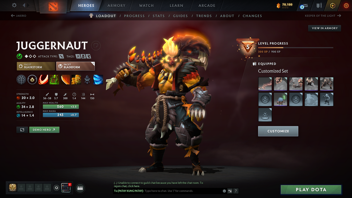 Crusader IV | MMR 2074 | Behavior 9949 | Fully Stacked with Immortals including Anti Mage's Bashers | Trophy Level: 136 | Quick Find Match | Many Items Inside | Full Access