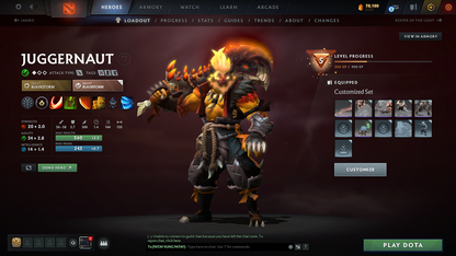 Crusader IV | MMR 2074 | Behavior 9949 | Fully Stacked with Immortals including Anti Mage's Bashers | Trophy Level: 136 | Quick Find Match | Many Items Inside | Full Access