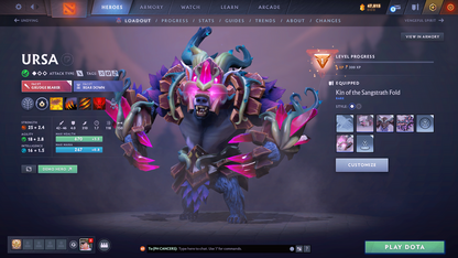 Legend I | MMR: 3108 - Behavior: 8795 | 3 Arcanas: Phantom Assassin, Legion Commander, Terrorblade | Many Cache Sets Inside | Many Immortals | Full Access | Mainpool | Trophy Level: 287+