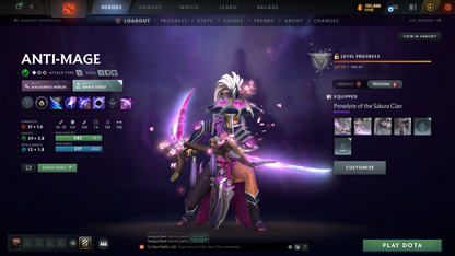Legend II | MMR: 3310 - Behavior Score: 10842 | Antimage Persona: Proselyte of Sakura Clan | Many Immortals Inside | Mainpool | Trophy Level: 54