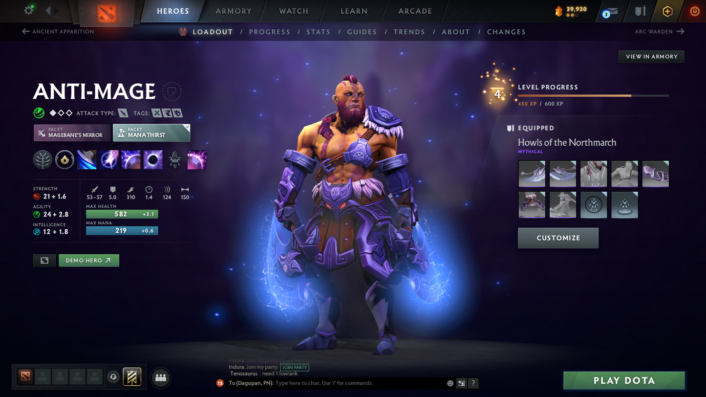 Crusader V | MMR: 2214 - Behavior Score: 8681 | Phantom Assassin Arcana | Templar Assassin and Broodmother Immortal | Full Access | Mainpool | Trophy Level: 63