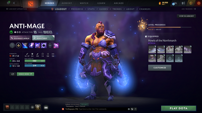 Crusader V | MMR: 2214 - Behavior Score: 8681 | Phantom Assassin Arcana | Templar Assassin and Broodmother Immortal | Full Access | Mainpool | Trophy Level: 63