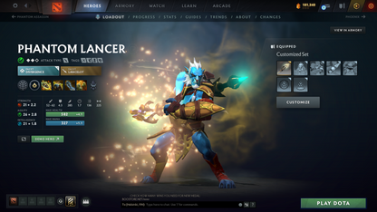 Ancient V | MMR: 4486 | Behavior Score: 11176 | Crystal Maiden Arcana | 400 Hours | Some Immortals Inside | Many Sets | High Summary Account