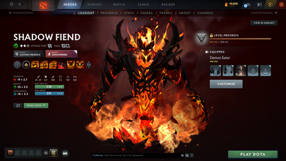 Archon V | MMR: 2885 | 3 Arcanas: Shadowfiend, Legion, Rubick | Meurta Cache | Mainpool 3000+ Hours | Many Immortals | Creep Skin