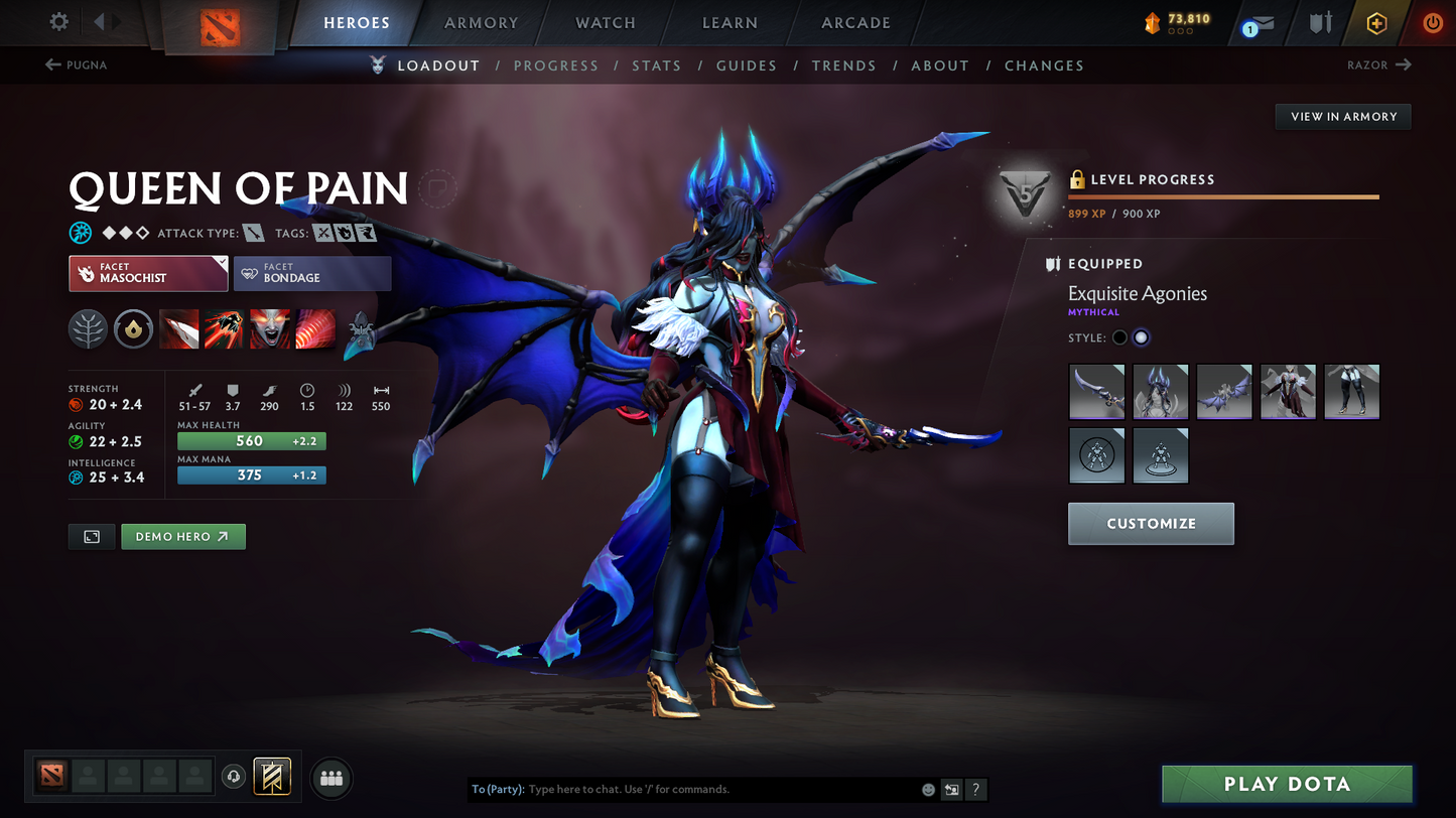 Archon V | MMR: 2885 | 3 Arcanas: Shadowfiend, Legion, Rubick | Meurta Cache | Mainpool 3000+ Hours | Many Immortals | Creep Skin