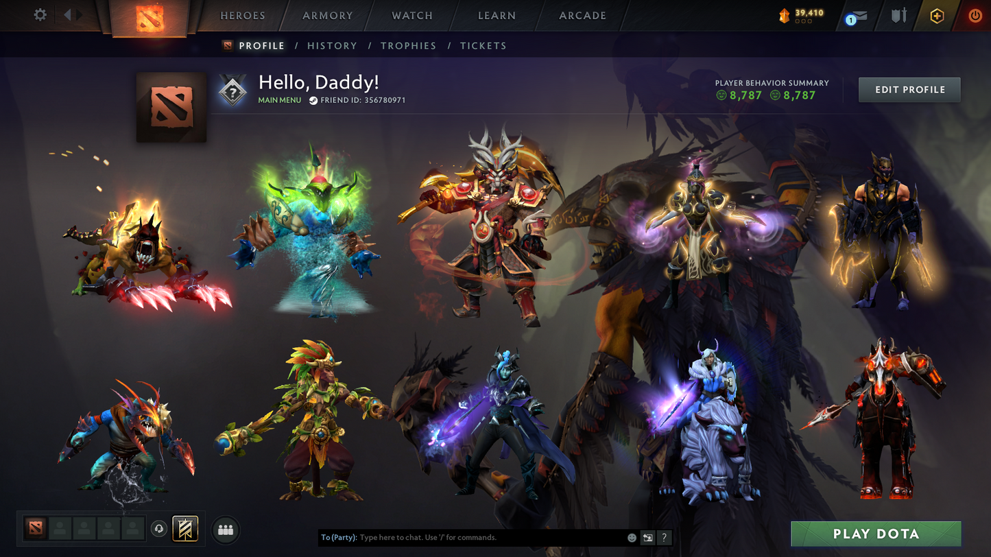 Guardian II | MMR: 1070 | Behavior Score: 8787 | Juggernaut Arcana | Mainpool | Many Immortals | Lifestealer Golden Immortals |