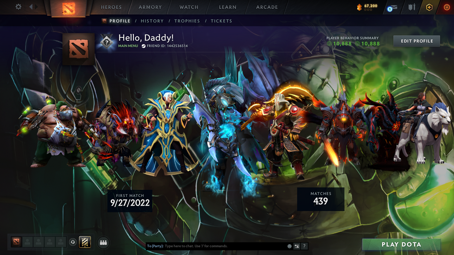 Legend V | MMR: 3722 | Behavior Score: 10888 | Many Items Inside | Juggernaut Golden Sword | Ursa Cache Set | Mirana Persona !