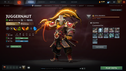 Legend V | MMR: 3722 | Behavior Score: 10888 | Many Items Inside | Juggernaut Golden Sword | Ursa Cache Set | Mirana Persona !