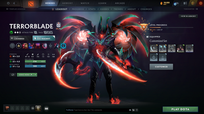 Guardian I | MMR: 713 - Behavior: 11963 | Terrorblade Arcana | Many Immortals Inside | High Behavior Score | Quick Que | Decent Sets | Full Access