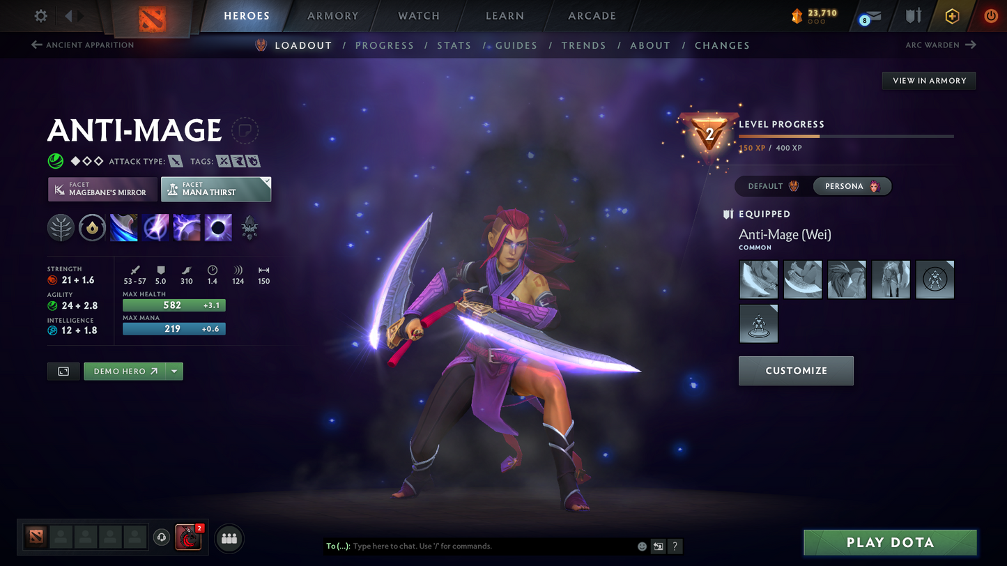 Archon II | Behavior Score; 9038 | Zeus Arcana | Anti-mage Persona | Mainpool Account | 430 Hours | Quick Que | Decent Sets | Some Immortals | Full Access
