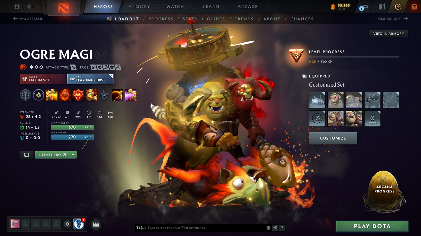 Legend V | Behavior Score: 12000 | 5 Arcanas: Lina, CM, Ogre, TB, Zeus | Many Immortals | Am Persona | Mainpool | Trophy Level 50 | 1748.6 Hours | Full Access