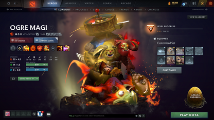 Legend V | Behavior Score: 12000 | 5 Arcanas: Lina, CM, Ogre, TB, Zeus | Many Immortals | Am Persona | Mainpool | Trophy Level 50 | 1748.6 Hours | Full Access