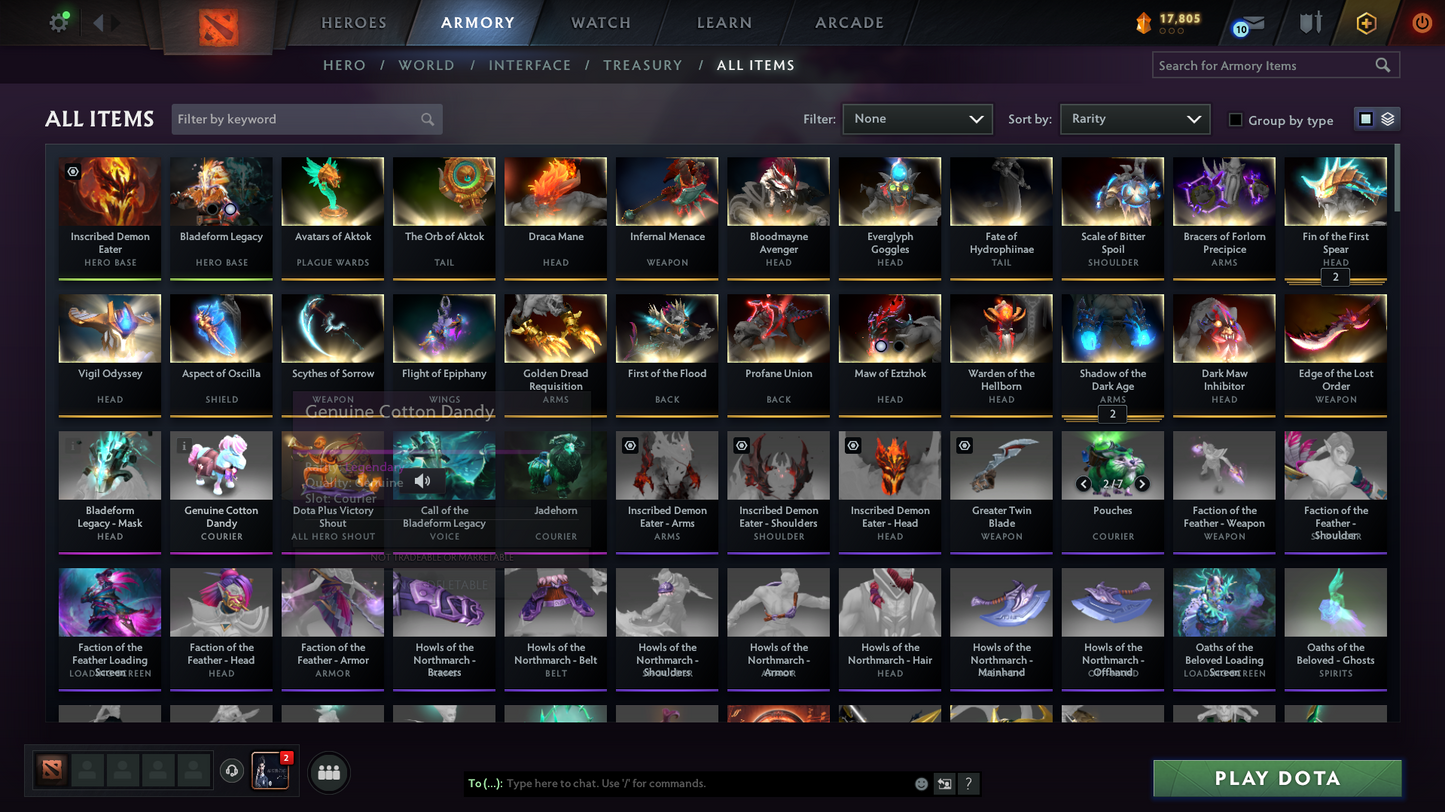 Legend V | Behavior Score: 9340 | 2 Arcanas: Sf and Jugg | Many Immortals | Mainpool | 42 Trophy Level | Fast Que | Full Access