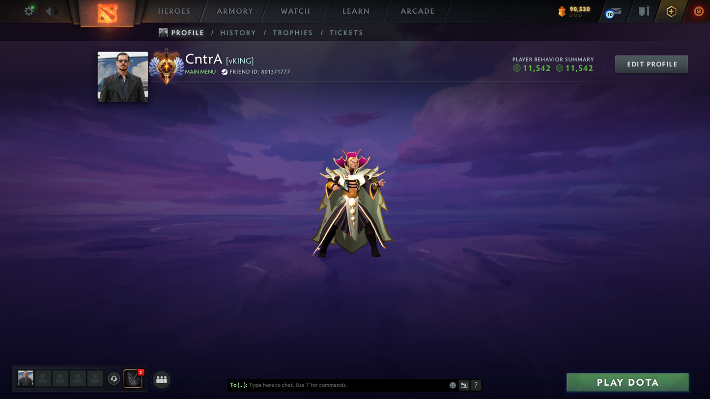 Immortal | 6110 MMR | 11542 Behavior Score | Some Sets Inside | Sniper Immortal Insided | Normal Que | 28 Trophy Level | Full Access