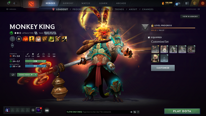 Battlepass: TI9+TI10 | Arcanas: ES, WR, WK, QOP, PA, MK | Personas: PA, INVO, PUDGE, AM | 131 Immortals | 500$+ Cache Sets | Crazy Loaded Inventory | Full Access