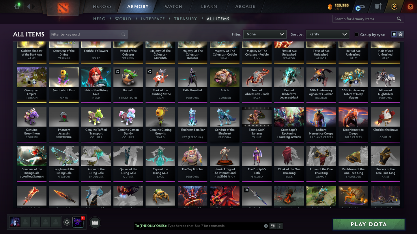 Battlepass: TI9+TI10 | Arcanas: ES, WR, WK, QOP, PA, MK | Personas: PA, INVO, PUDGE, AM | 131 Immortals | 500$+ Cache Sets | Crazy Loaded Inventory | Full Access