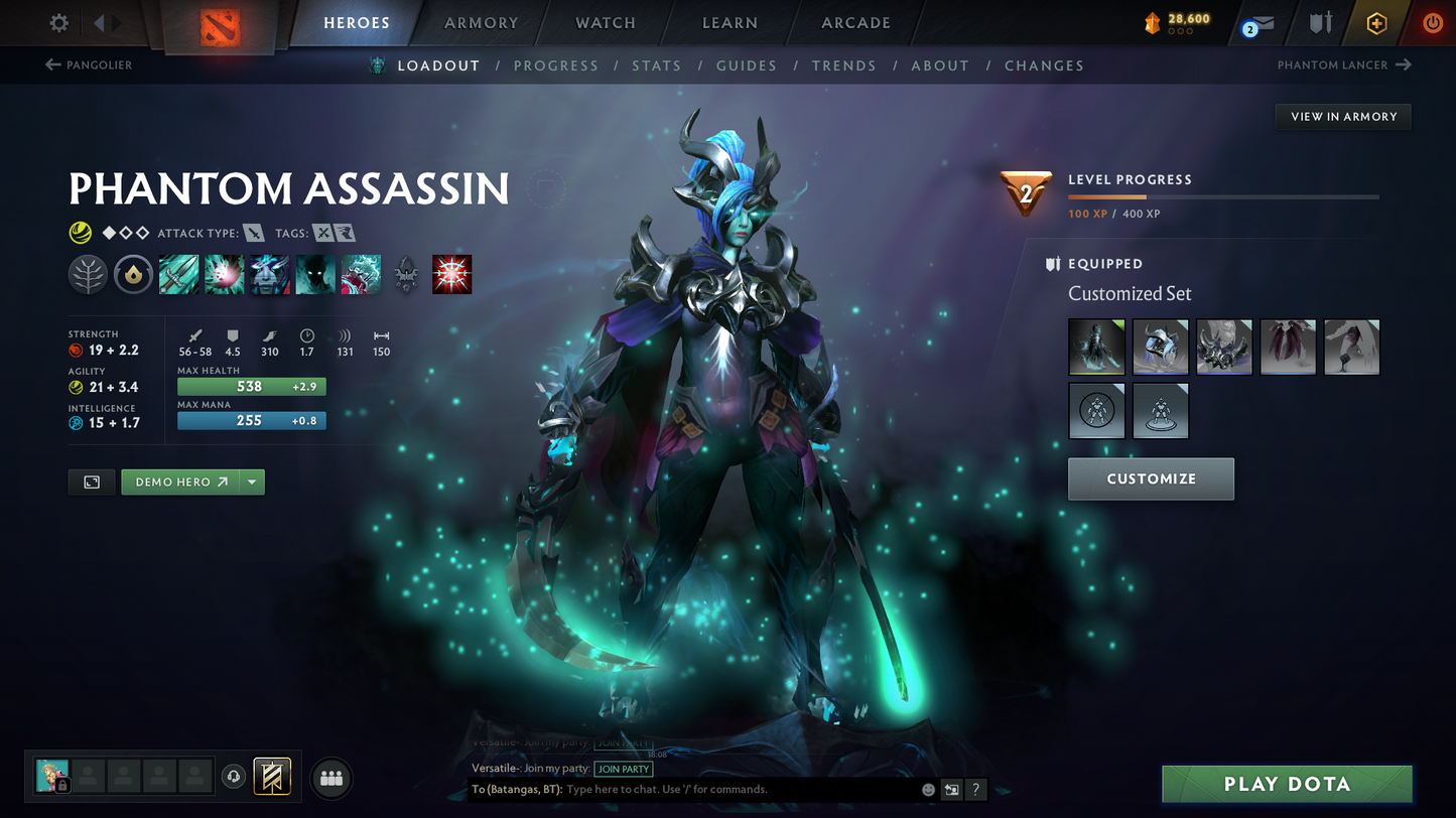 Guardian I | Behavior Score: 7406 | Phantom Assassin Arcana | Some Immortals Inside | Mainpool Account | Trophy Level 38 | 800 Hours | Full Access | Perfect to Smurf | Quick Que
