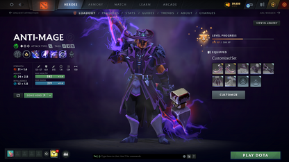 Ancient IV | Behavior Score: 8400 | Antimage Bashers | Mars Mythical | Sets Inside | Trophy Level: 23 | Quick Que | Full Access