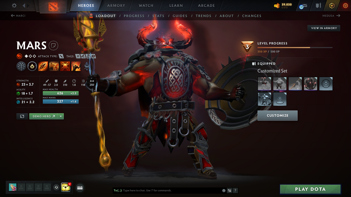 Ancient IV | Behavior Score: 8400 | Antimage Bashers | Mars Mythical | Sets Inside | Trophy Level: 23 | Quick Que | Full Access