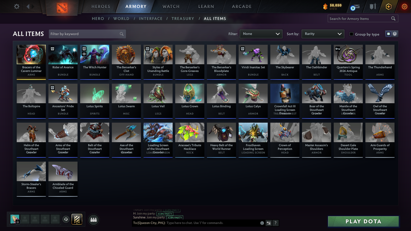 Crusader IV | Behavior Score: 7078 | Earth Shaker Immortal | Some Sets Inside | 2018 Old Account | 360+ Hours | Fast Que | Full Access