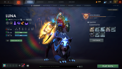 Divine V | Behavior Score: 10078 | Immortals Inside | Mainpool Account | Many Announcers | Hero Effigies | Items Inside | Fast Q
