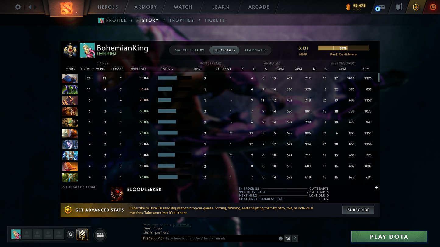 Legend I | Behavior Score: 10917 | Ogre Arcana | Immortals Inside | Many Sets | Fast Que | 400+ Hours | Full Access | Trophy Level: 28