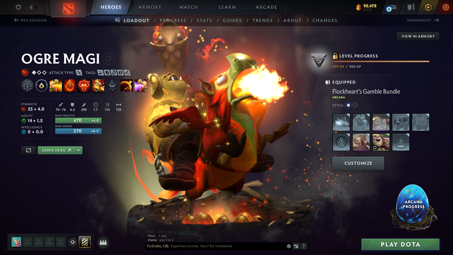 Legend I | Behavior Score: 10917 | Ogre Arcana | Immortals Inside | Many Sets | Fast Que | 400+ Hours | Full Access | Trophy Level: 28