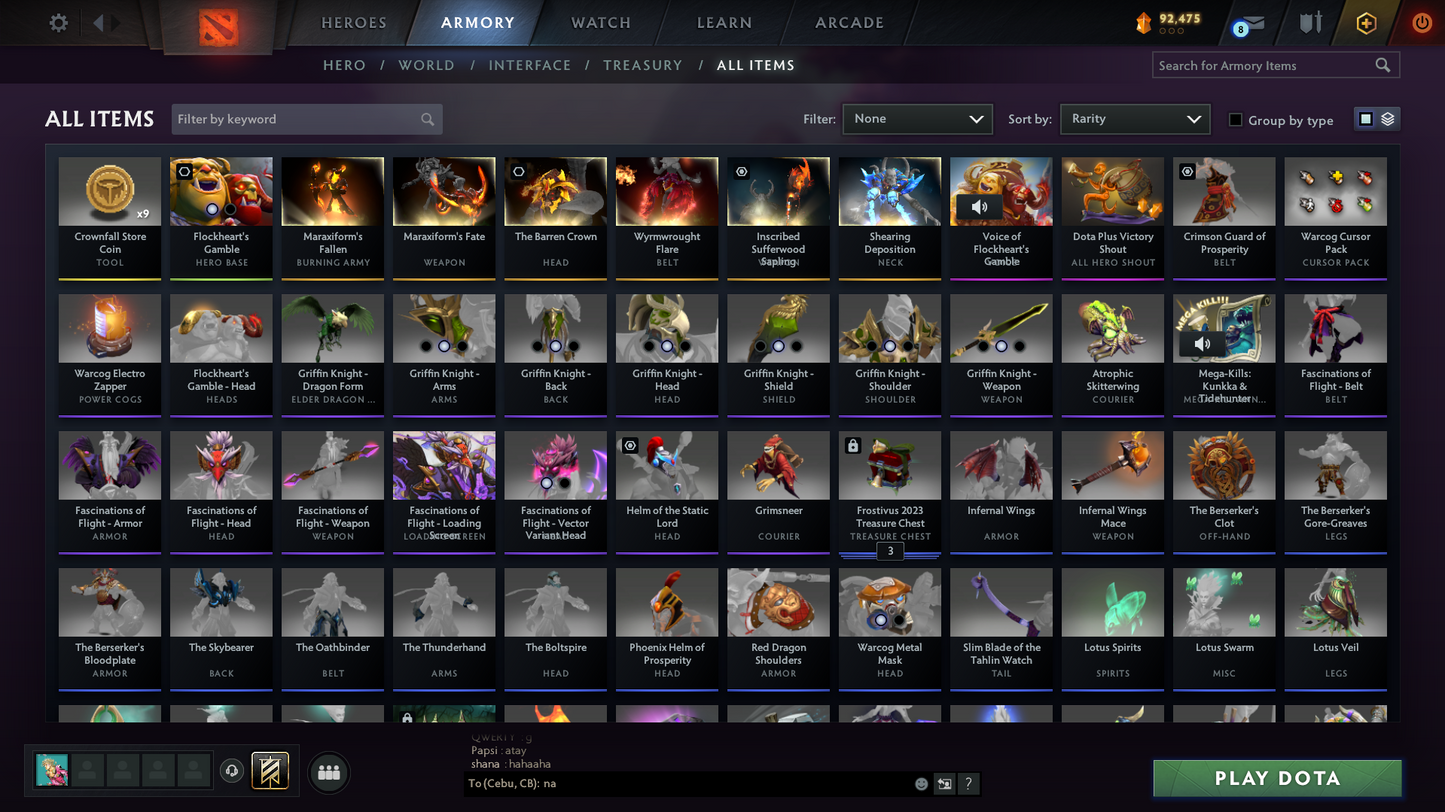 Legend I | Behavior Score: 10917 | Ogre Arcana | Immortals Inside | Many Sets | Fast Que | 400+ Hours | Full Access | Trophy Level: 28