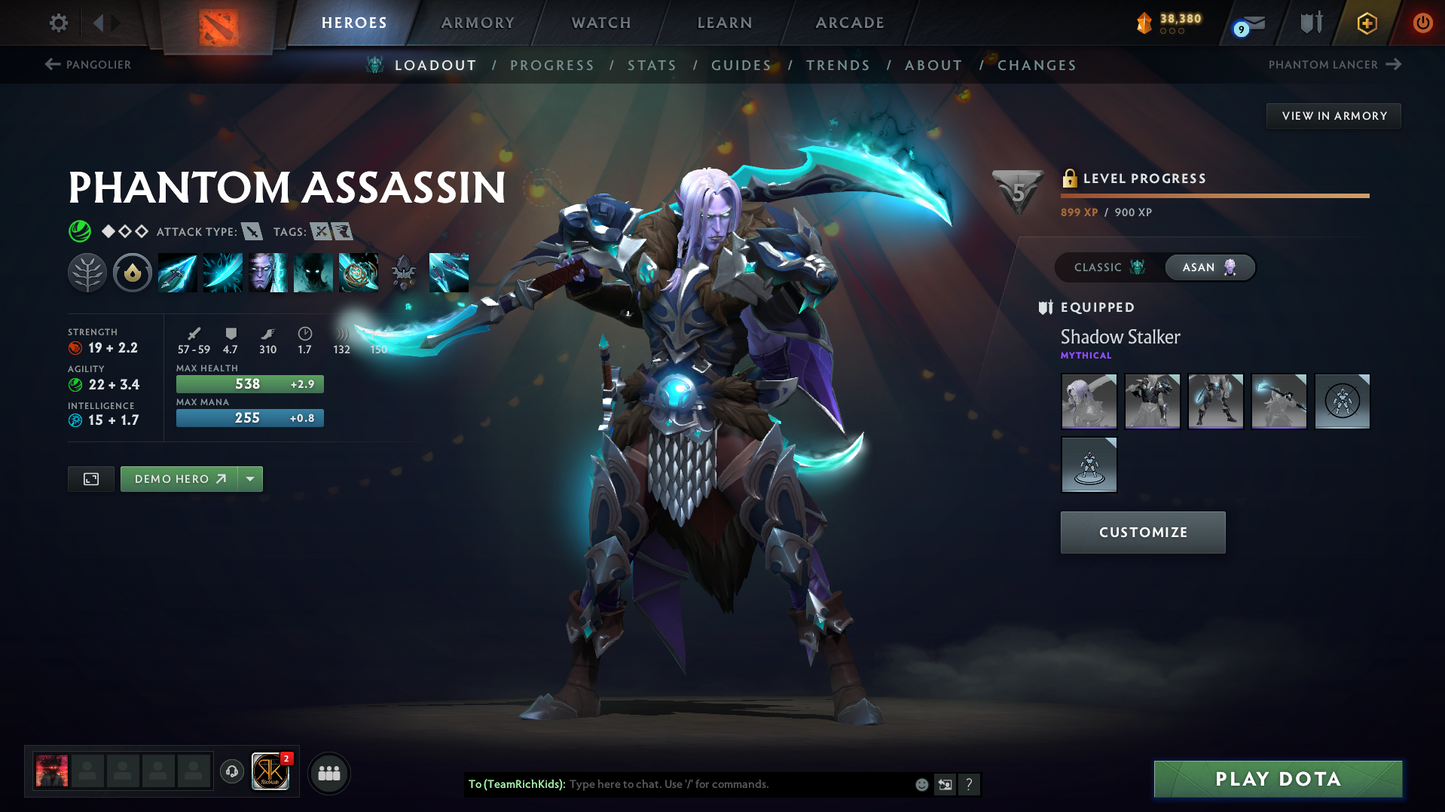 Crusader IV | Behavior Score: 12000 | 4 Arcanas: LC, TB, Lina, SF | 3 Personas: PA, CM, Mirana | Many Immortals | 81 Trophy Level | Mainpool | Full Access | Quick Que | Many Items and Sets
