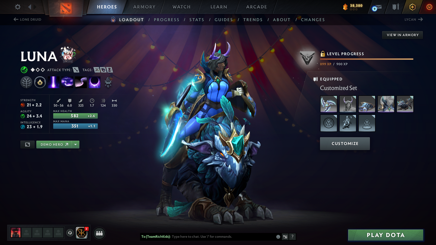 Crusader IV | Behavior Score: 12000 | 4 Arcanas: LC, TB, Lina, SF | 3 Personas: PA, CM, Mirana | Many Immortals | 81 Trophy Level | Mainpool | Full Access | Quick Que | Many Items and Sets
