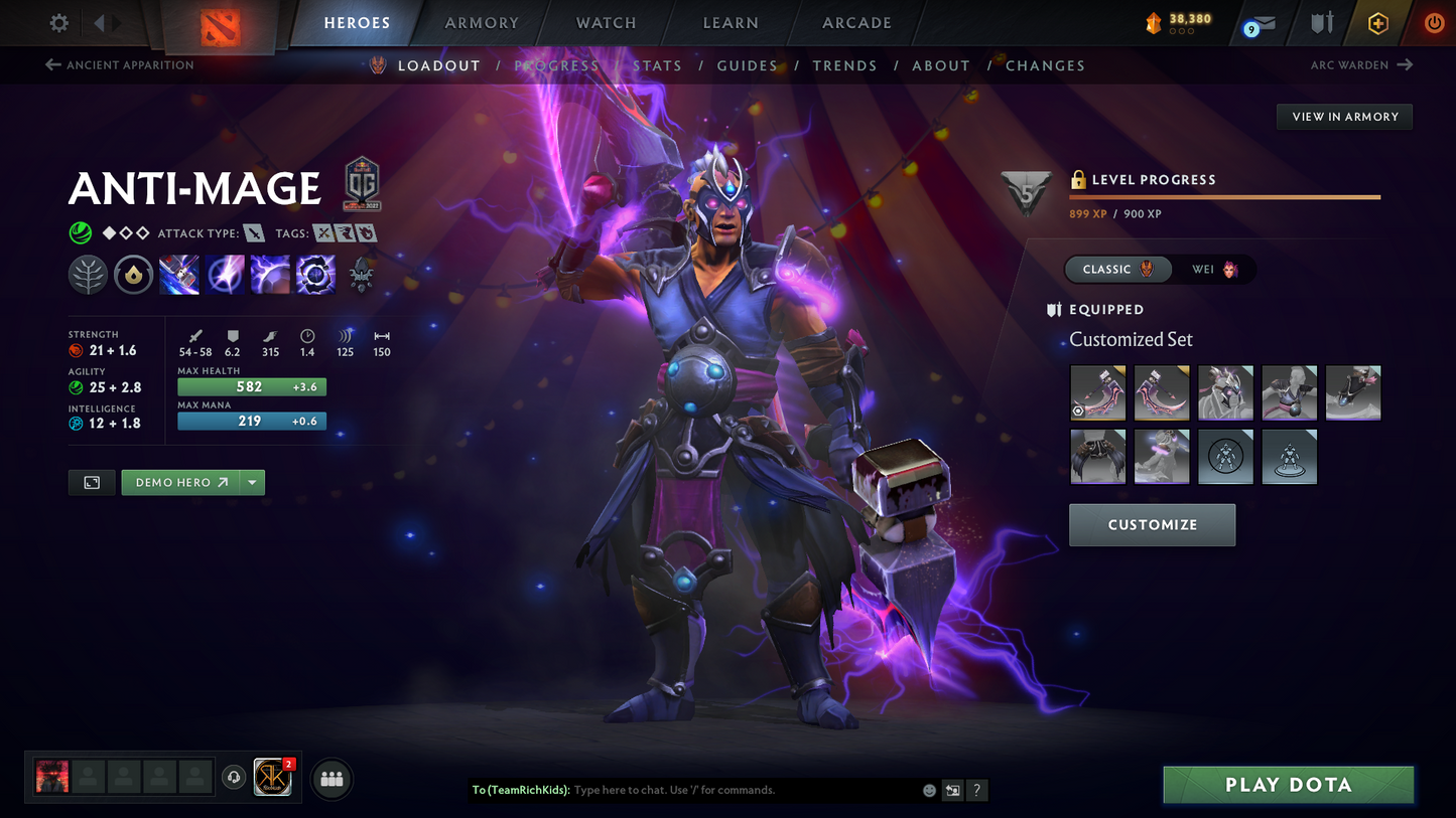 Crusader IV | Behavior Score: 12000 | 4 Arcanas: LC, TB, Lina, SF | 3 Personas: PA, CM, Mirana | Many Immortals | 81 Trophy Level | Mainpool | Full Access | Quick Que | Many Items and Sets