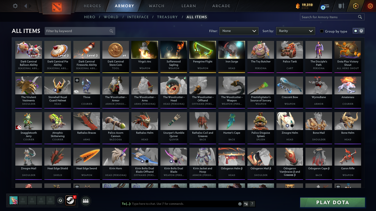Legend II | Behavior Score: 10123 | Pudge Automaton Woodcutter Persona | Antimage Persona | Some Immortals | Quick Que | Perfect for Smurf | Full Access