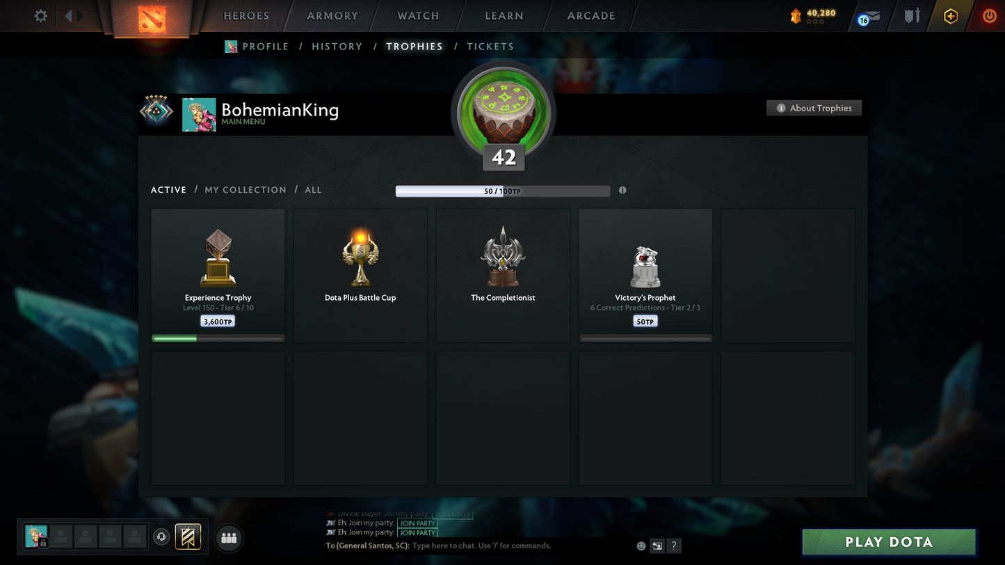 Crusader V | Behavior Score: 7120 | Ogre Magi Arcana | Antimage Persona | Immortals Inside | Mainpool Account | Trophy Level: 42 | Full Access