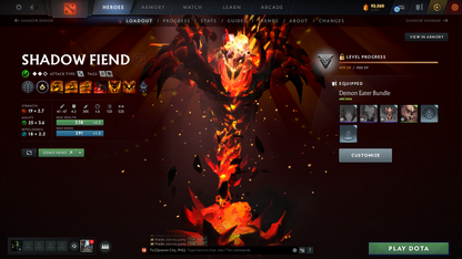 Legend IV | Behavior Score: 11610 | 3 Arcanas: Monkey, Lina, Shadowfiend | Many Immortals | Mainpool Account | Trophy level: 79 | Many sets | Full Access