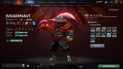 Legend IV | Behavior Score: 11610 | 3 Arcanas: Monkey, Lina, Shadowfiend | Many Immortals | Mainpool Account | Trophy level: 79 | Many sets | Full Access