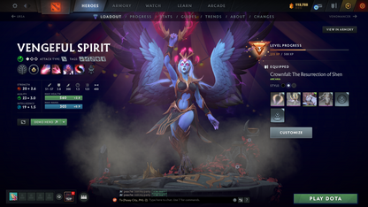 Immortal (6389) | Behavior Score: 11436 | 4 Arcanas: Vengeful, Phantom, Crystal, Jugg | PA and AM Persona | 10th Anniv | Many Immortals | Many Cache Sets | Dota Plus Subscription | Full Access