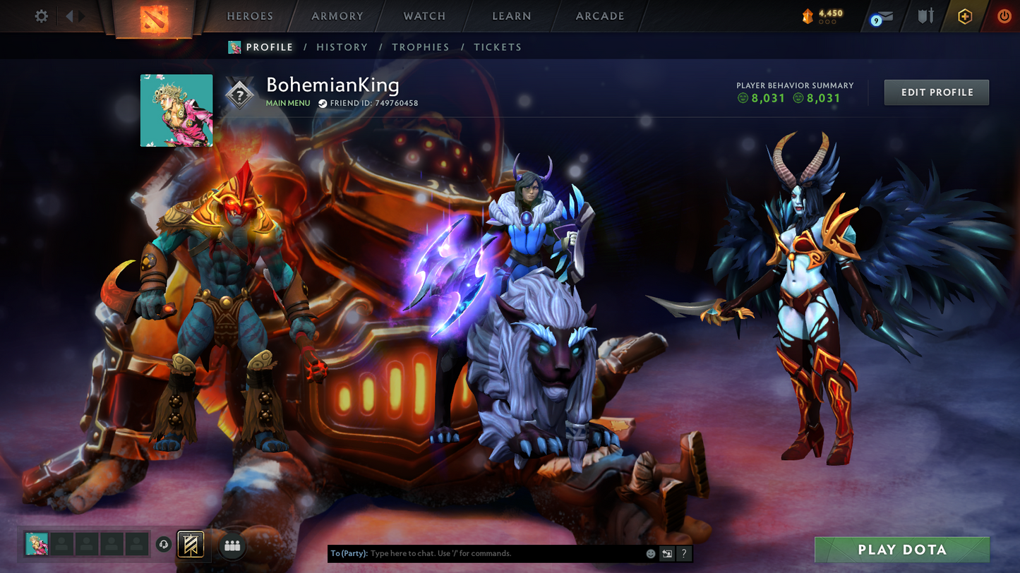 Uncalibrated | Divine - Immortal | Behavior Score: 8031 | Huskar + Luna Immortal | Not Botted Account | Full Access | Quick Que | Some Sets Inside
