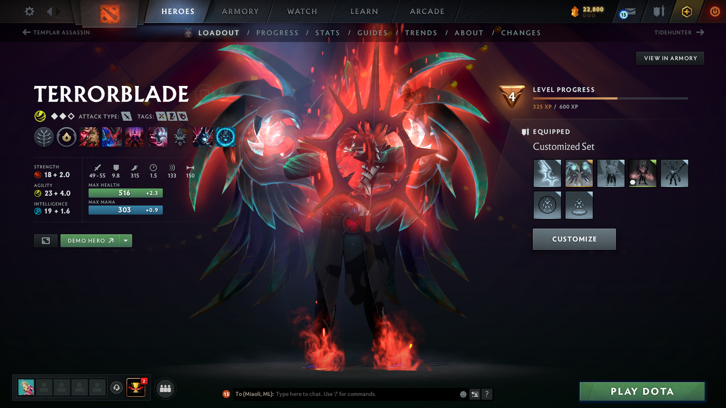 Immortal (5889) | Behavior Score: 12000 | 4 Arcanas: Sf, Tb, Pudge, Lc | Cache Inside | 49 Immortals | Trophy Level: 104 | Mainpool | Stacked Account | Full Access | Quick Que