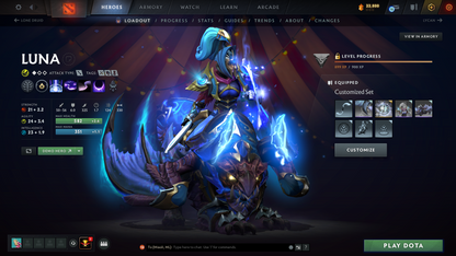 Immortal (5889) | Behavior Score: 12000 | 4 Arcanas: Sf, Tb, Pudge, Lc | Cache Inside | 49 Immortals | Trophy Level: 104 | Mainpool | Stacked Account | Full Access | Quick Que