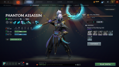 Legend V | Behavior Score: 10763 | 2 Arcanas: Pudge & Lina | 3 Personas: AM, CM, PA | Many Immortals Inside | Stacked Account | Trophy Level: 65 | Mainpool | Full Access