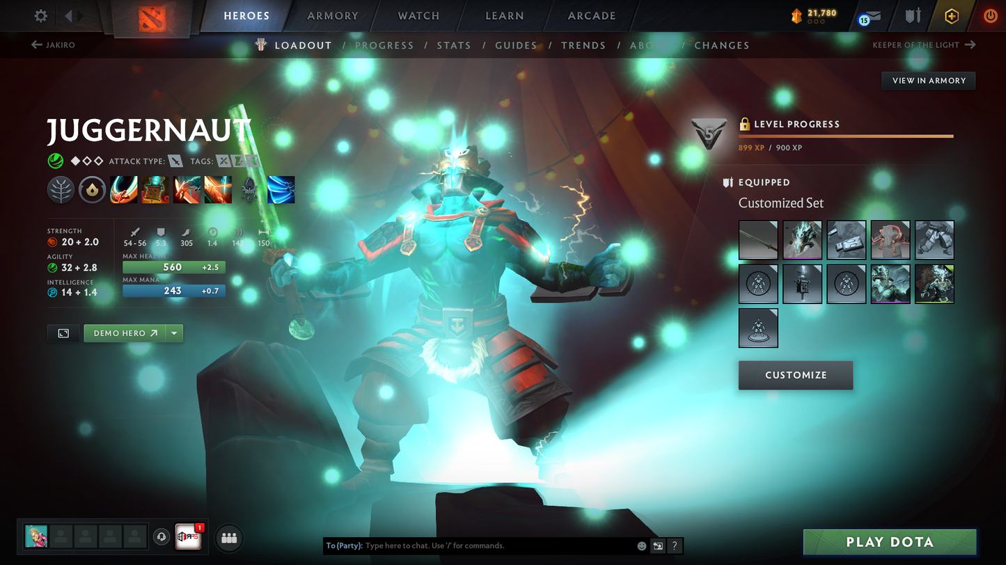 Uncalibrated | Guardian - Crusader | Behavior Score: 8574 | Juggernaut Arcana | Sven Shattered Great Sword | Immortals Inside | Trophy Level: 41 | Mainpool Account | Full Access