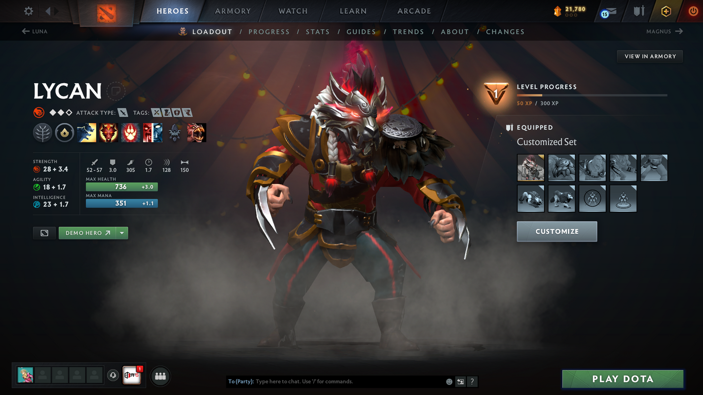 Uncalibrated | Guardian - Crusader | Behavior Score: 8574 | Juggernaut Arcana | Sven Shattered Great Sword | Immortals Inside | Trophy Level: 41 | Mainpool Account | Full Access